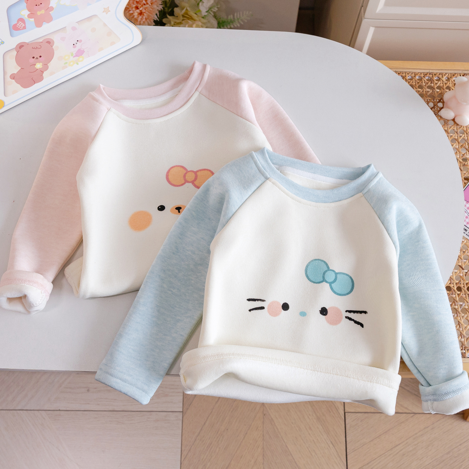 女童冬装薄绒打底衫25新款T恤衫3