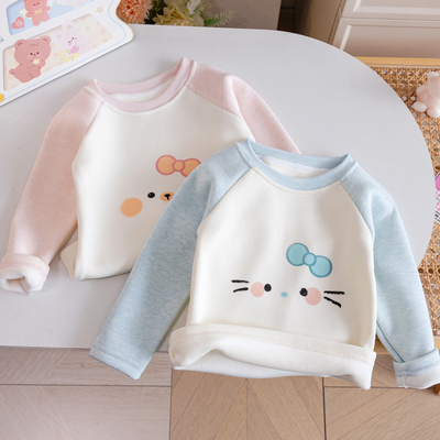 女童冬装薄绒打底衫25新款T恤衫3