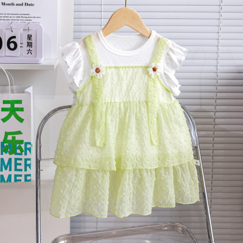 裙子其他时髦潮短袖清新女童夏季
