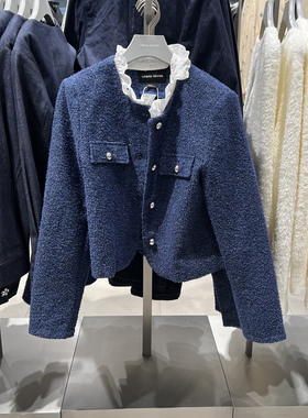 UR国内代购2025春季女装小香肌理假两件拼接牛仔外套UWM850028