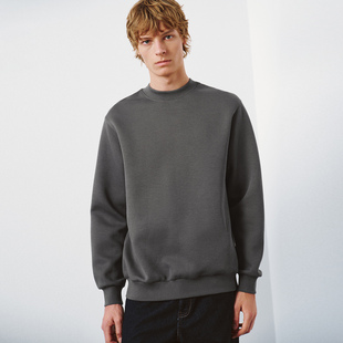 UR国内代购2025冬季男装百搭休闲简约纯色圆领宽松卫衣UMF450156