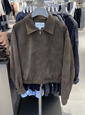 UR国内代购2025冬季女装琥珀流光风复古翻领松紧腰外套UYL150153