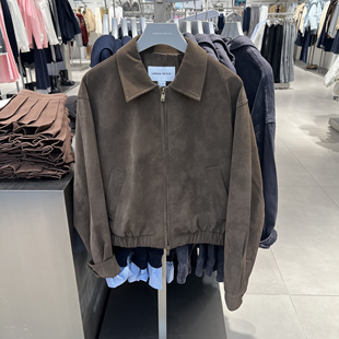 UR国内代购2025冬季女装琥珀流光风复古翻领松紧腰外套UYL150153