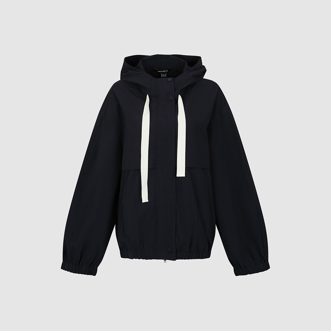 UR国内代购2025秋季女装休闲连帽撞色抽绳拉链棉质外套UWH150094