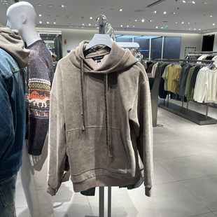 UR国内代购2025冬季男装流光风连帽双抽绳大口袋卫衣UML450233