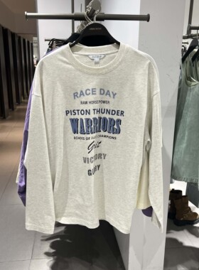 UR国内代购2026春季男潮流撞色做旧字母印花棉质短袖T恤UUV460020