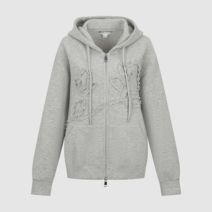 都市简约连帽木耳边卫衣外套UYU160009 女装 UR国内代购 2025冬季