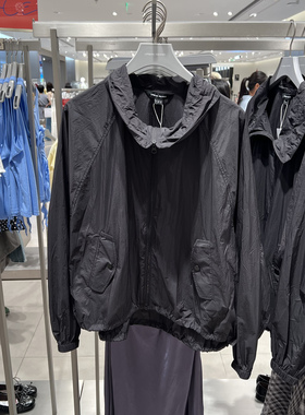 UR国内代购2025夏季女装简约休闲抽绳拉链超宽松外套UWJ150051