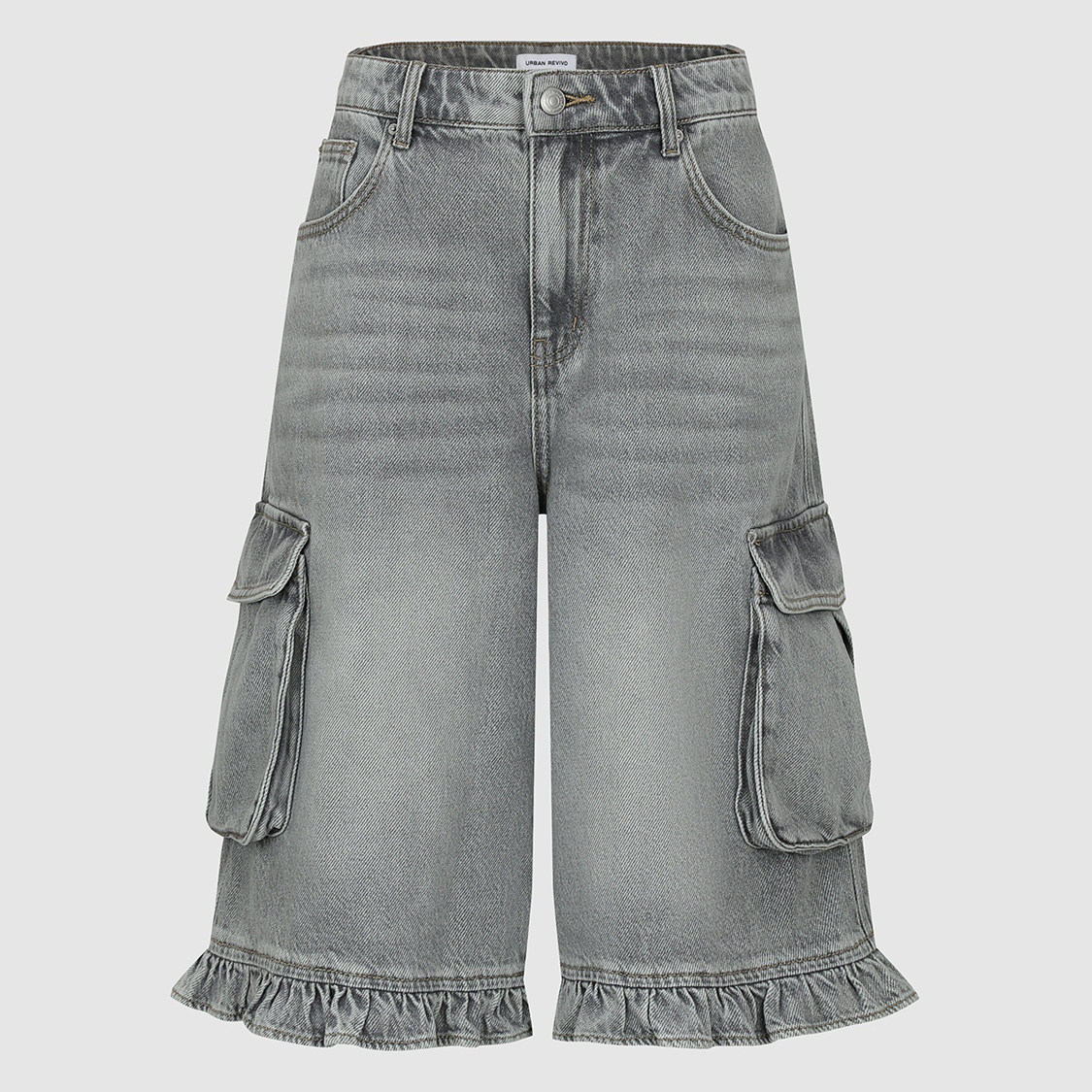 UR国内代购2026夏季女装潮流水洗立体贴袋花边牛仔裤UYV860103