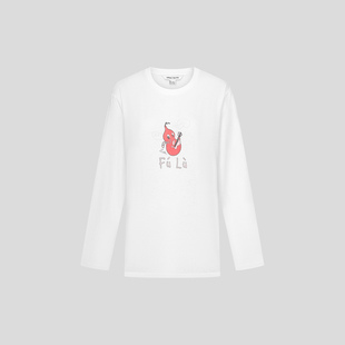 潮流趣味葫芦印花圆领长袖 女装 T恤UYV460004 2025冬季 UR国内代购