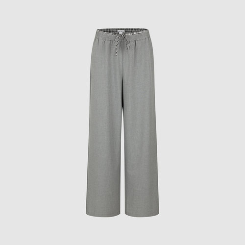 UR国内代购2025冬季女装休闲拼接格纹腰头抽绳阔腿裤UYY660003