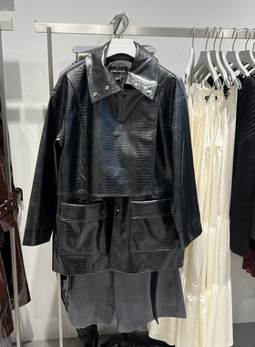 UR国内代购2025秋季女装时尚摩登气质纹理感腰带外套ULU150011