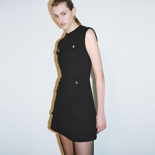 UR国内代购2026春季新款女装都市通勤无袖针织连衣裙UWG960033