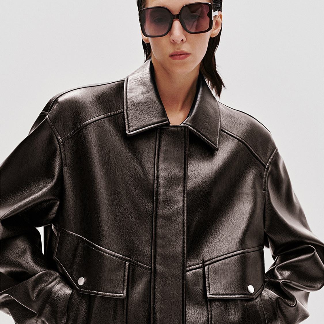 UR国内代购2025冬季女装时尚潮流百搭复古机车风PU外套UWU150034