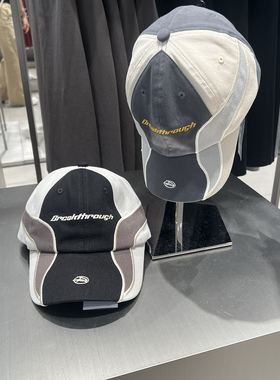 UR国内代购2025夏季女士潮流字母拼接撞色刺绣棒球帽UAYA50154