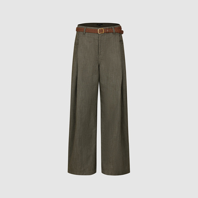 UR国内代购2026春季女装休闲不规则日常编织腰带阔腿裤UWH660025