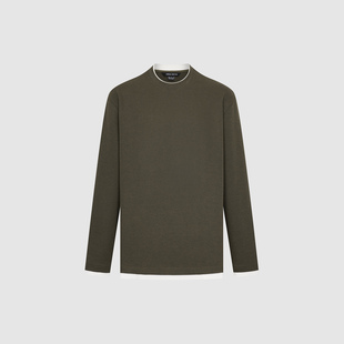 休闲撞色边华夫格圆领长袖 男装 T恤UML450277 2025冬季 UR国内代购