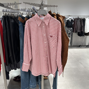 UR国内代购 女装 潮流格纹趣味图案棉质开襟衬衫 UYV260020 2026春季