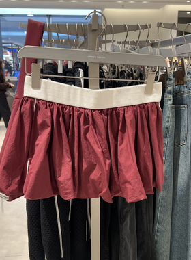 UR国内代购2025春季女装休闲运动风撞色拼接腰头半裙UYV550010