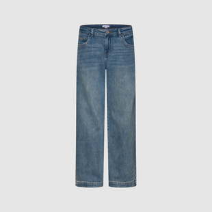 UR国内代购2026春季女时髦休闲百搭做旧水洗阔腿牛仔裤UYY860043