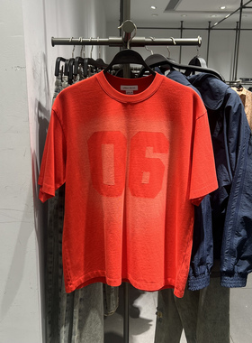 UR国内代购2025春季男装休闲校园风撞色印花圆领短袖T恤UMV450046