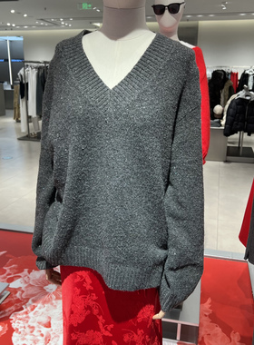 UR国内代购2026春季女装气质简约亮片罗纹宽松针织衫UWM960010