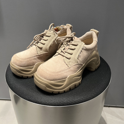 UR国内代购2025女鞋钟楚曦联名时尚厚底增高系带休闲鞋UAYS50085