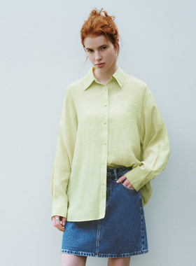 UR国内代购2026春季女装粉彩风休闲简约肌理感开襟衬衫UYY260038