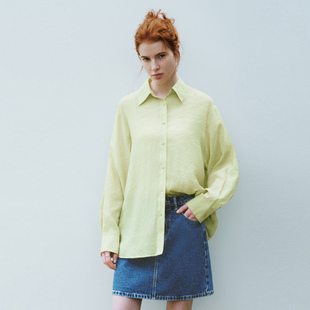 UR国内代购2026春季女装粉彩风休闲简约肌理感开襟衬衫UYY260038