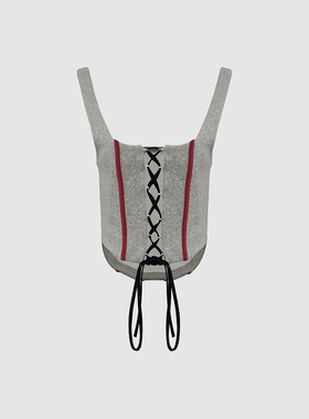 UR国内代购2025夏季女装时尚设计感撞色拼接系带背心UID450011