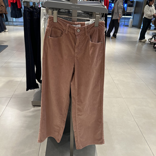 UR国内代购2026春季女装粉彩风都市灯芯绒直筒休闲长裤UYU860058