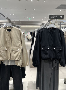 UR国内代购2025春季女装时尚立体大贴袋宽松圆领外套UWM150011