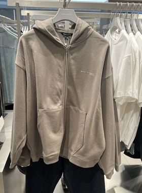 UR国内代购2025冬季男装琥珀流光风连帽拉链夹克外套UMA150007