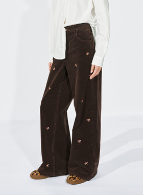 UR国内代购2026春季女装休闲复古蝴蝶结阔腿休闲长裤UYU860016