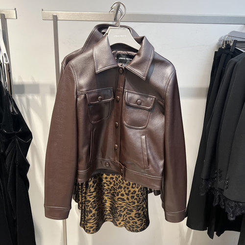 UR国内代购2026春季女装魅力时髦复古肌理感PU短款外套UWG160017