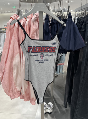 UR国内代购2025春季女装美式运动风刺绣修身连体式背心UYV450024