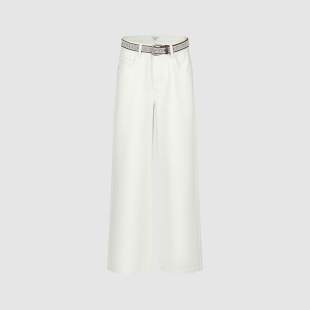 复古腰带棉质阔腿休闲长裤 UR国内代购 女装 新款 UYL860019 2026春季