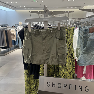 UR国内代购2025夏季女装时尚休闲工装贴袋短款花苞半裙UWH550038