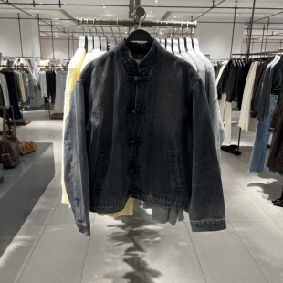 UR国内代购2026春季男装潮流新中式盘扣水洗牛仔外套UUV860016