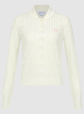 UR国内代购2026春季女装都市镂空肌理娃娃领针织毛衣UYU960030