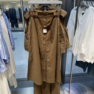 UR国内代购 女装 休闲编织皮带装 饰捏褶开衩半裙UWH560029 2026春季