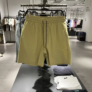 UR国内代购2025夏季男装简约复古休闲松紧腰抽绳短裤UMM650036