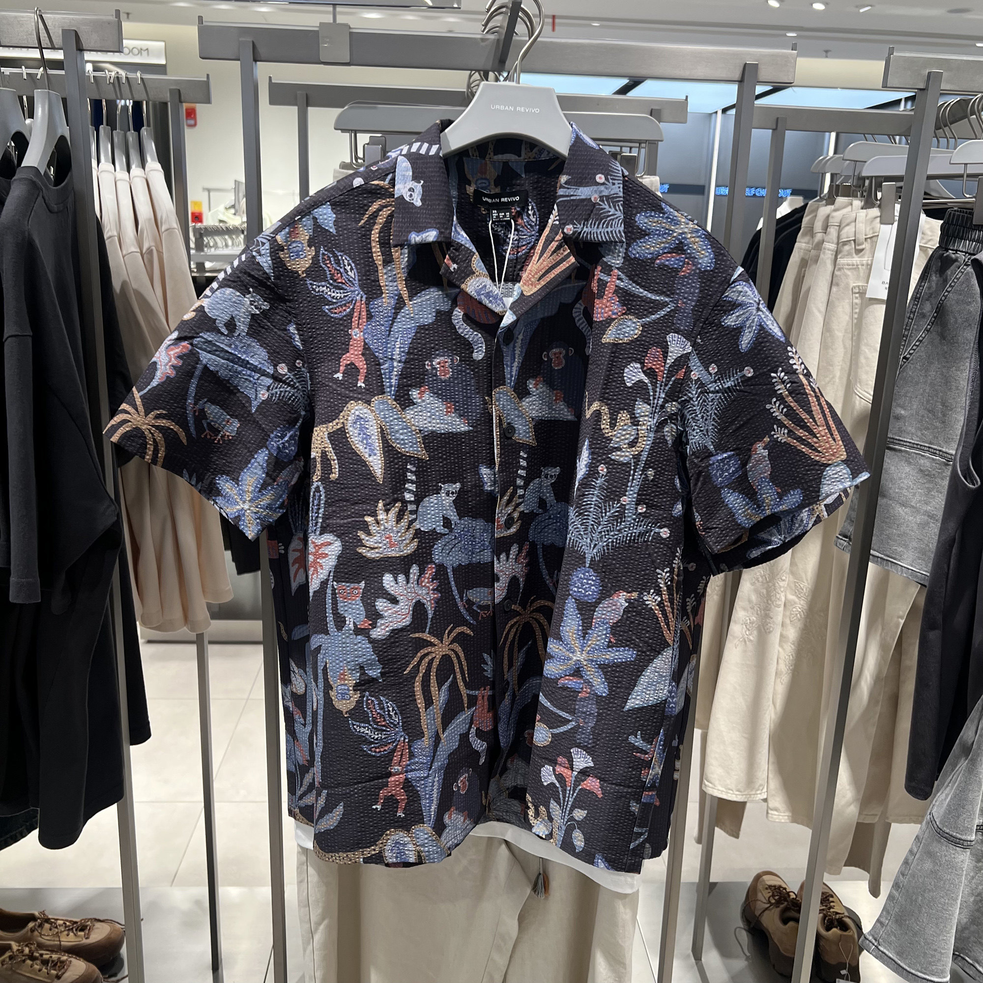 UR国内代购2026夏季男装休闲度假自然印花短袖开襟衬衫UML260038