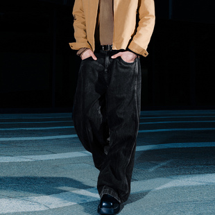 UR国内代购2025秋季男装潮流休闲风复古棉质牛仔长裤UUV850033