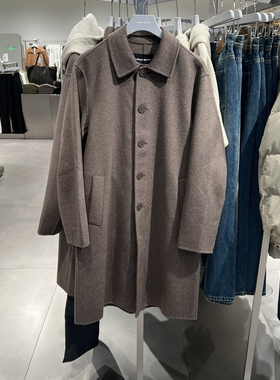 UR国内代购2025冬季男装气质高智感翻领纽扣毛呢大衣UMM150031