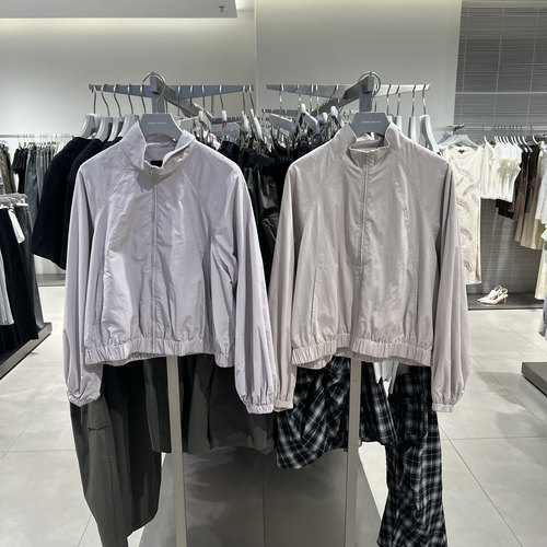 UR国内代购2025秋季女装休闲简约拉链宽松外套UWM150125/150124