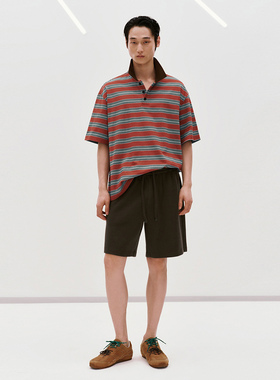 UR国内代购2026夏季男装休闲个性撞色条纹短袖马球衫UML460082