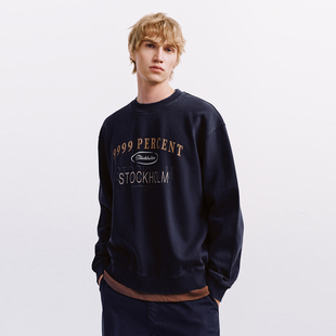 UR国内代购2025冬季男装简约基础字母印花圆领卫衣UMA450025