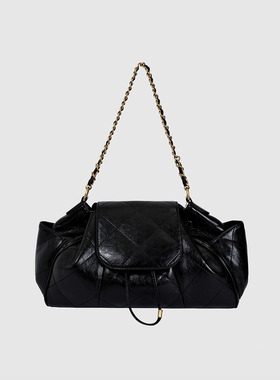 UR国内代购2025冬季女士气质百搭菱格链条抽绳单肩背包UAWB50290