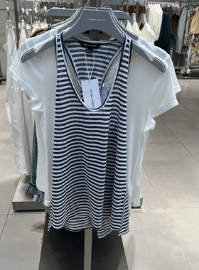 UR国内代购2026春季女装休闲水洗条纹挂脖U领扭结背心UWH460040